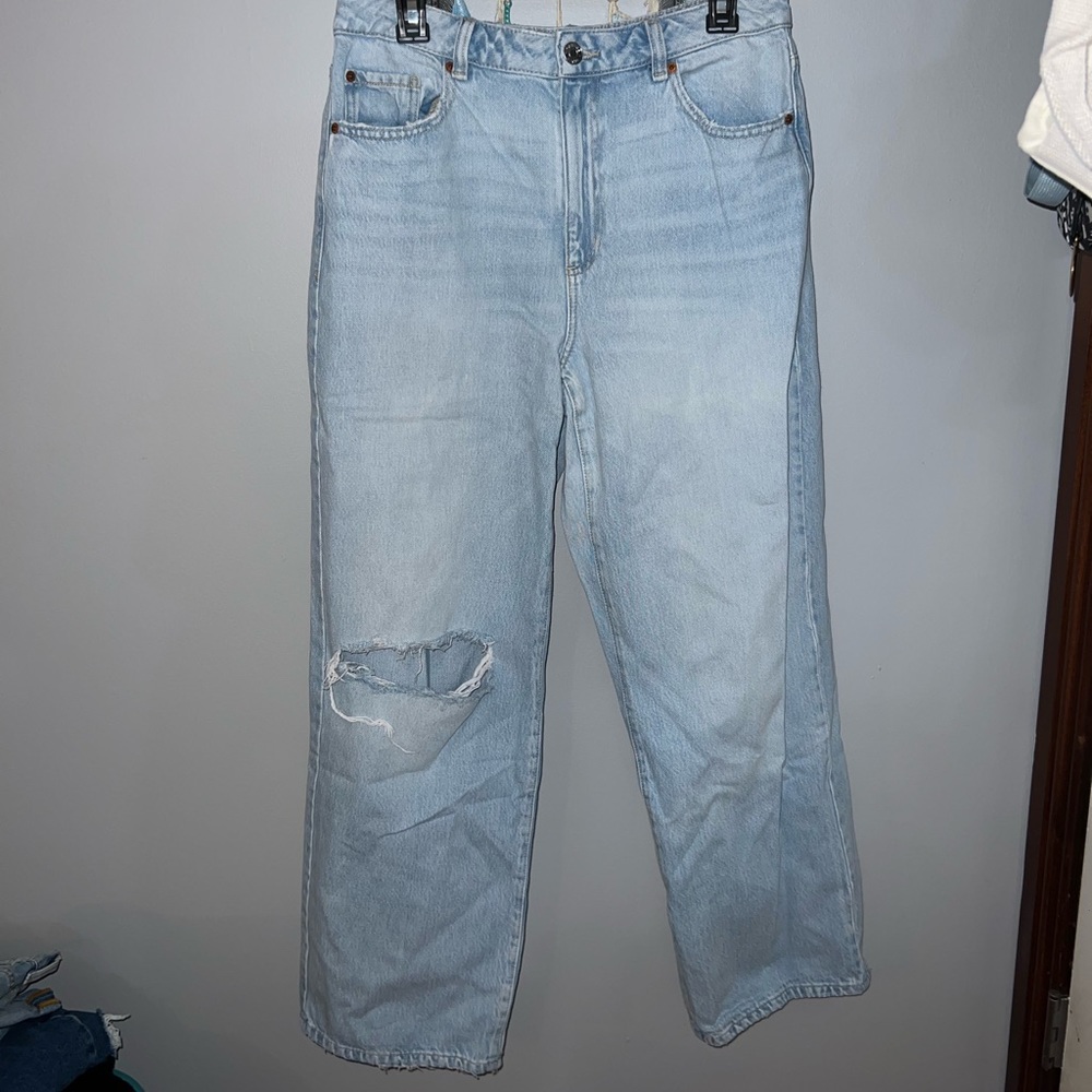 Garage Light Blue Straight Leg Jeans